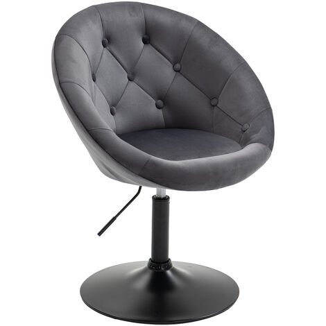 SVITA HAVANNA Fauteuil Lounge Fauteuil club Tabouret de bar Fauteuil pivotant Velours Gris
