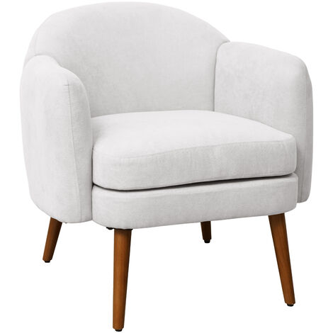 Svita – Fauteuil relax rembourré blanc – Design scandinave moderne – Dimensions 60x68x79cm – Accoudoirs rembourrés – Montage facile