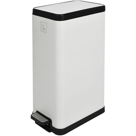Svita – Poubelle à pédale 18l – Couvercle Softclose blanc – Dimensions 20 x 36 x 53,5 cm – Seau intérieur amovible pour nettoyage facile - STM18