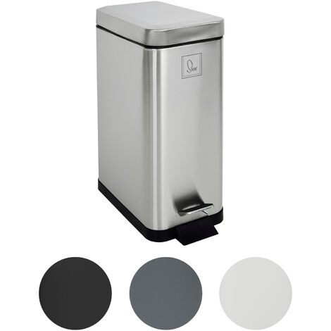 SVITA STM10 Poubelle à pédale 10l incl. seau intérieur Couvercle Softclose argent
