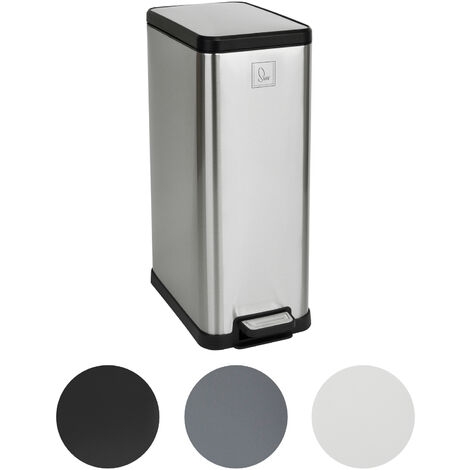 Svita – Poubelle à pédale 18l – Acier inoxydable argenté – Couvercle softclose – Seau intérieur amovible – Dimensions 20x36x53,5 cm - STM18