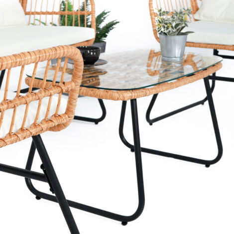 Ensemble Meubles Balcon Juskys Bala - Table Et 2 Chaises Pliantes En Acacia