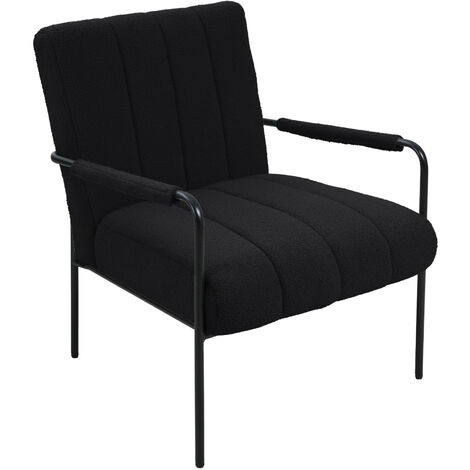 Svita – Fauteuil relax noir avec accoudoirs – Rembourrage épais 14 cm – Dimensions 70x75x80 cm – Pour espaces intérieurs confortables (1/5)