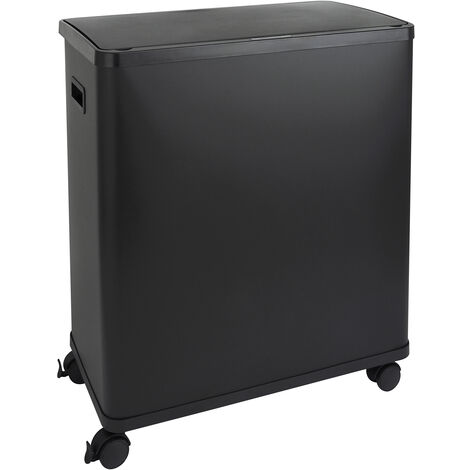 Svita – Poubelle automatique double 60l avec capteur – 2 seaux intérieurs amovibles – Acier noir – Dimensions 57x34x68cm - SR2X30