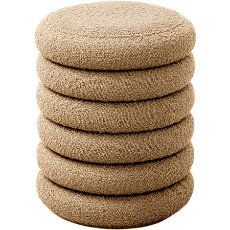 Svita – Pouf avec espace de rangement – Rembourrage en teddybouclé beige – Dimensions 40 x 43 cm – Capacité 120 kg – Pour salon et chambre