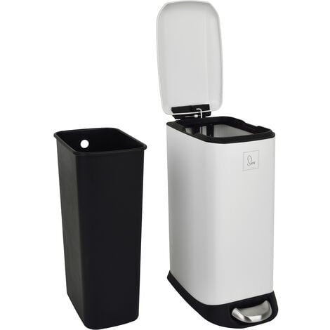 SVITA TS12 Poubelle à pédale Poubelle 12l incl. seau intérieur Pédale blanc