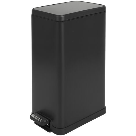 Svita – Poubelle à pédale 18l – Seau intérieur amovible – Couvercle Softclose noir – Dimensions 20x36x53,5cm (LxPxH) - STM18
