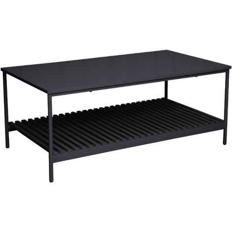 SVITA AMAL Table basse Coffeetable Table de salon moderne avec étagère noir (1/5)
