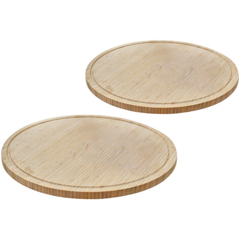 SVITA LUIGI ensemble de 2 planches à découper, plateau en bambou, assiette de service (1/5)