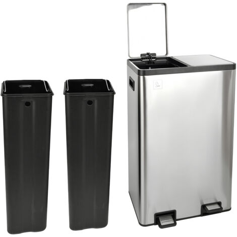 SVITA TMH2X30 Poubelle de tri 2x30L 60L 2 compartiments Softclose Inox