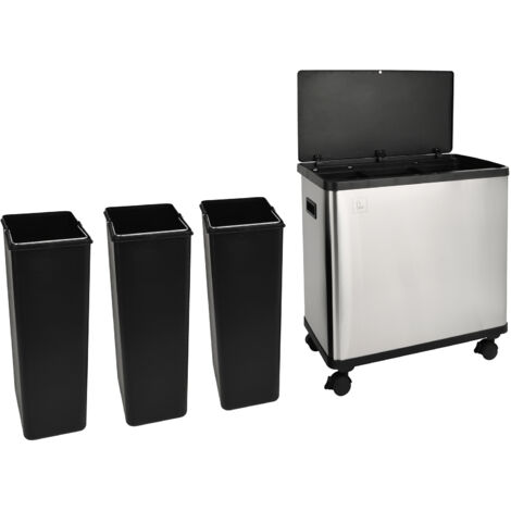 Poubelle à capteur SVITA SR3X18 54 L à 3 compartiments acier inoxydable argenté