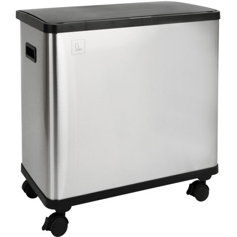 SVITA Poubelle à Capteur Infrarouge 50 L – Poubelle Électrique Automatique De Cuisine En Acier Inoxydable Gris Anthracite – Hygiénique Et Design Moderne