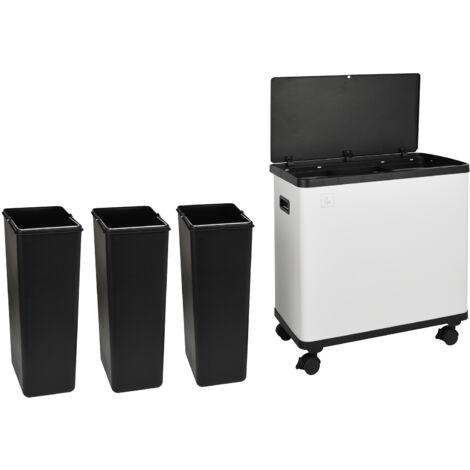 Poubelle à capteur SVITA SR3X18 54 L à 3 compartiments acier blanc