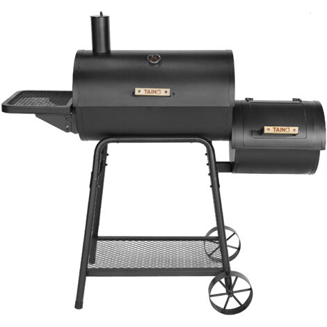 TAINO KAMAYO Fumoir Barbecue d'angle Grill à charbon de bois Petit chariot de barbecue BBQ