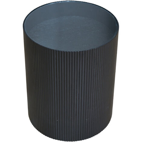 SVITA CARLO Table d'appoint Table de salon 39x48cm (Ø x H) Bois de paulownia noir (1/5)