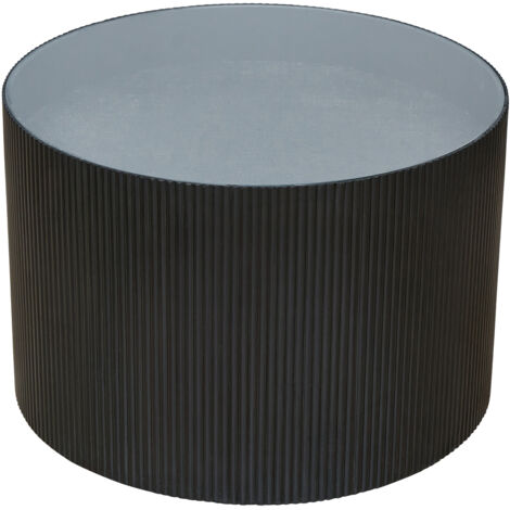 Table d'appoint SVITA CARLA table de salon 59x39 cm (Ø x H) bois de paulownia noir (1/5)