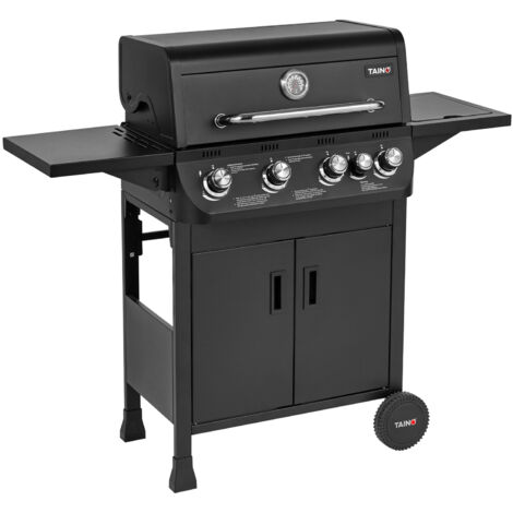 TAINO BRANDO 4+1 Barbecue à gaz 4 brûleurs réchaud latéral chariot BBQ - gril à gaz