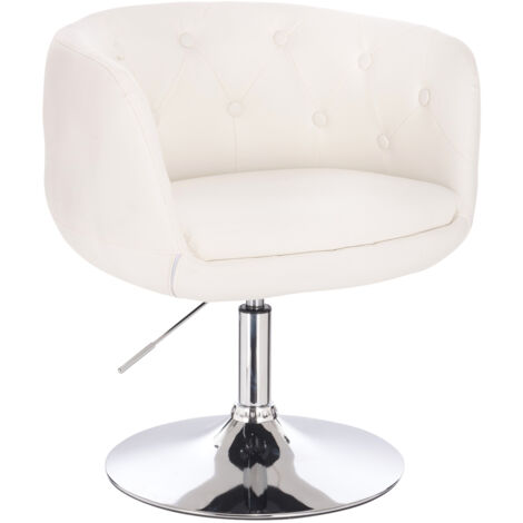 SVITA Panama chaise longue rétro chaise de cocktail blanc simili cuir plaque base chaise de bar