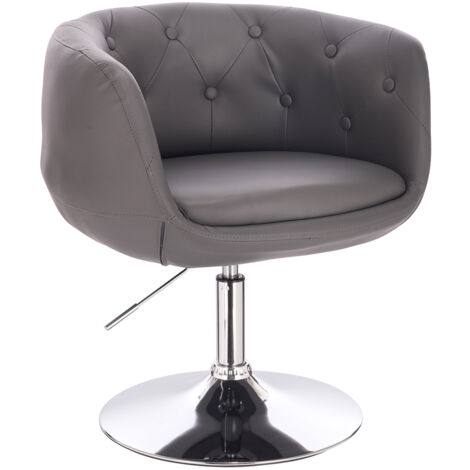 SVITA Panama chaise longue rétro chaise de cocktail gris simili cuir plaque base chaise de bar