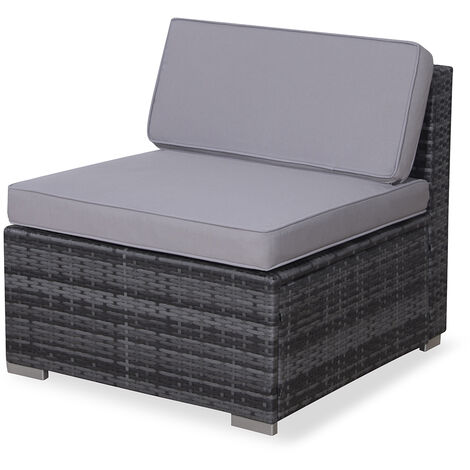 Table De Jardin Pliable BRUBAKER Lugano – 58x58 Cm – Poly Rotin Gris Beige – Métal – Pour Balcon, Terrasse, Camping - 6