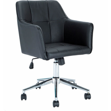 Svita – Chaise de bureau pivotante – Fauteuil de direction avec accoudoirs – Hauteur d'assise réglable 47-57 cm – Design moderne noir