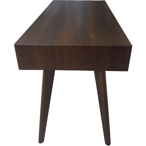 SVITA RETRO Bureau imitation bois avec tiroirs brun foncé