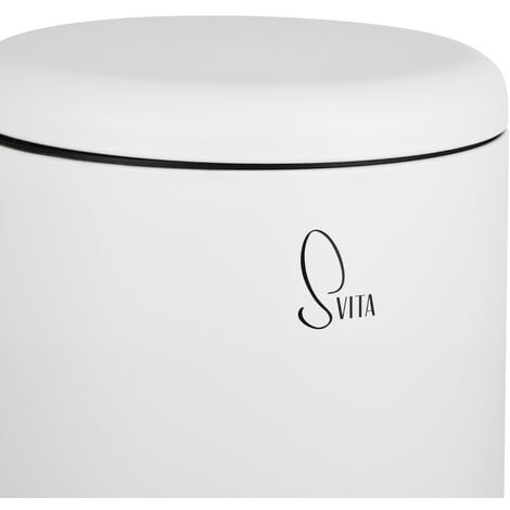 SVITA T30 Poubelle 30Litres Poubelle à pédale Poubelle blanche