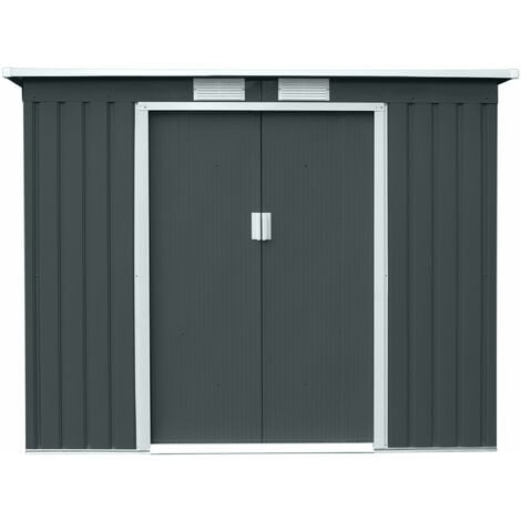 HATTORO Abri de jardin en métal Abri de jardin gris taille L