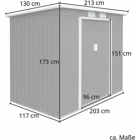 HATTORO Abri de jardin en métal Abri de jardin gris taille L