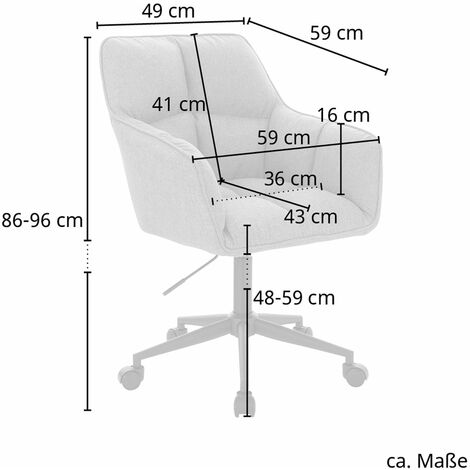 SVITA JERRY Chaise de bureau avec accoudoirs réglable en hauteur Chaise pivotante avec roulettes Velours bleu