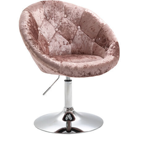 Svita – Fauteuil lounge pivotant en velours champagne – Design rétro – Dimensions 75-88 x 62 x 58 cm – Confort optimal pour salon et cuisine