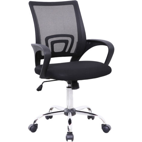 SVITA Chaise de bureau Enfants Jeunes Tissu Chaise de bureau Noir