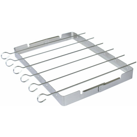 2x BBQ Skewer Racks Porte-brochettes De Barbecue En Acier