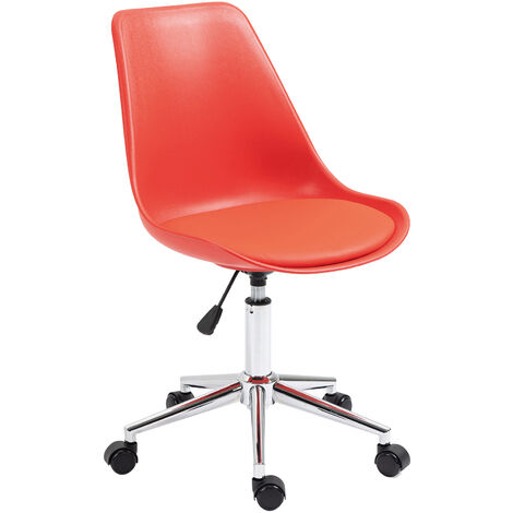 Svita – Chaise de bureau pour enfants rouge – Chaise pivotante à roulettes – Hauteur réglable 48-59,5 cm – Matériau plastique durable