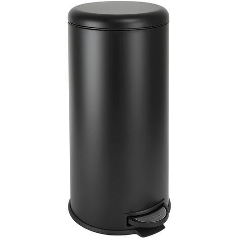 SVITA T30 Poubelle 30Litres inox à pédale Poubelle à déchets Noir