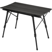 Table de camping pliable JAWINIO, table pliante réglable en hauteur, aluminium noir