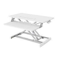 Svita – Rehausse de bureau réglable en hauteur – Vérin à gaz performant – Dimensions 77x65x12,5-49 cm – Tablette pour écran et clavier