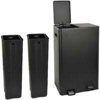 SVITA TMH2X30 Poubelle de tri 2x30L 60L Acier laqué 2Cpt Softclose Noir
