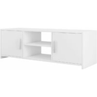 TV Cabinet TV Stand Media Console Table TV Unit with 2 Doors and 2 Shelves 110x35x36cm White