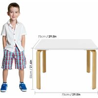 Children's Table Wooden Activity Table Kids Table Dining Table Study Desk for Boys and Girls Learning Table 100x50x50cm 75x75x50cm