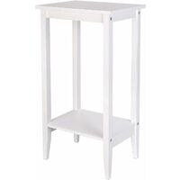 Narrow Bedside Table White Slim Side Table Tall Nightstand End Table with Storage Shelf for Bedroom Living Room Wooden 40x30x73.5cm