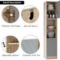 Tallboy Bathroom Cabinet Storage, Tall Cabinet with Shelves and Doors, Cupboard Freestanding for Bedroom, Kitchen, Hallway