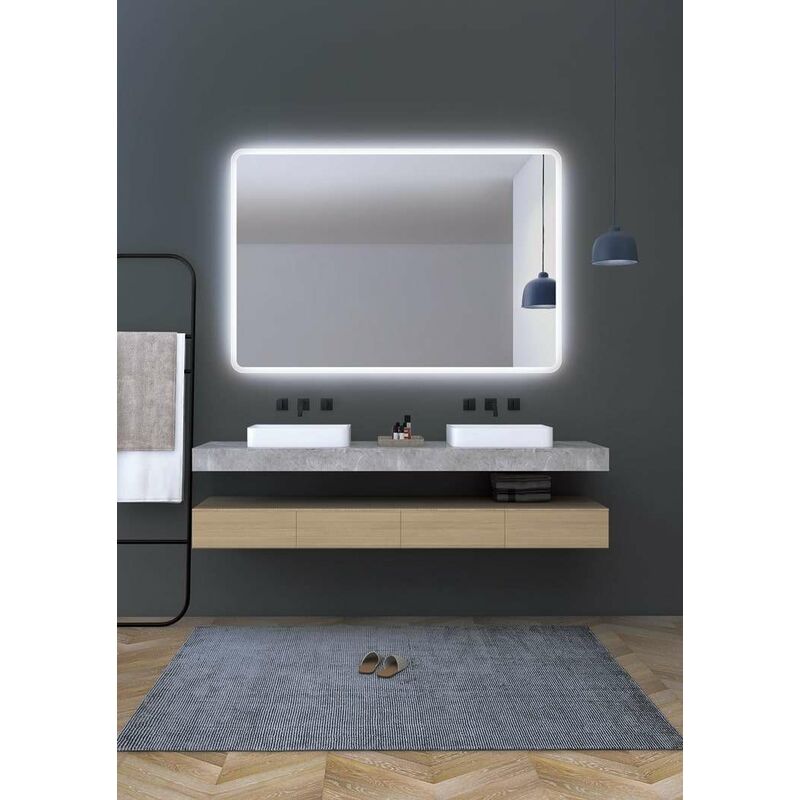 Specchio da bagno quadrato retroilluminato Praga 120x80 - LEDIMEX