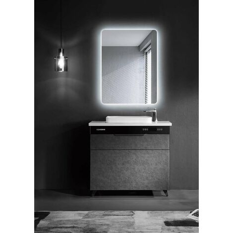 LEDIMEX - FRANC008/120 - Specchi retroilluminato rettangolare con luce -  Specchio da bagno con illuminazione LED - 120 x 80 cm