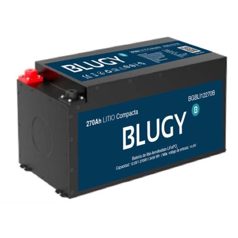 Blugy Batería compacta Litio 12V, 3456Wh, 359x178x189 mm, para autocaravana, naútica (1/5)