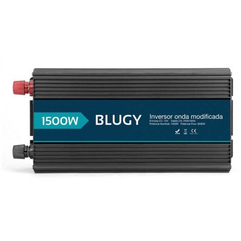 BLUGY Inversor 12V 1500W onda modificada con opción de control remoto, adecuada para cargas lineales y conmutación de equipos electrónicos