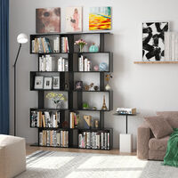 Mobile divisorio libreria moderna soggiorno 6 ripiani bianco 80x25x192h cm 