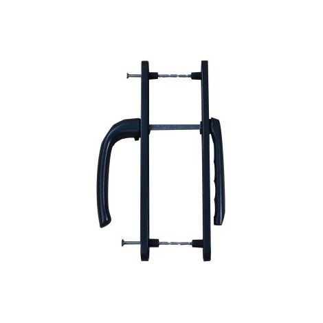 Quincadeco – Poignée de porte fenêtre saillie réduite – Aluminium peinture époxy gris RAL 7016 – Compatible portes 60-80mm – Tige carrée 7mm