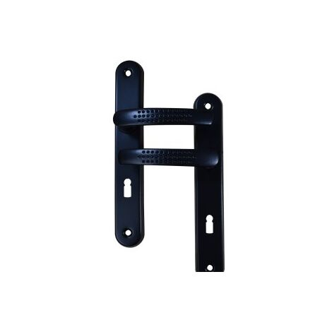 Quincadeco – Poignée de porte intérieure noire – Aluminium avec finition époxy – Entraxe 195mm – Épaisseur 38-46mm – Installation facile