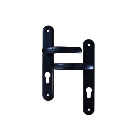 Quincadeco – Poignée de porte intérieure noire en aluminium – Entraxe 195 mm – Épaisseur 38 à 46 mm – Finition époxy résistante aux intempéries